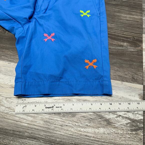 Vineyard Vines Cross Fishbones Blue Green Men 30 Flat Front Breaker Chino Shorts - Picture 9 of 10